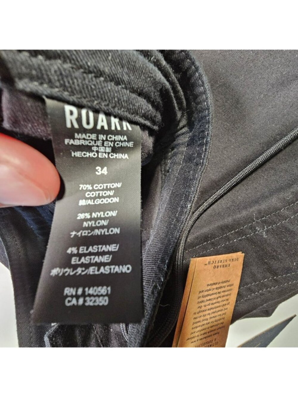 Roark NWT Layover Traveler Pants Men's Size 34x30" Drawstring Stretch Black - Picture 5 of 12